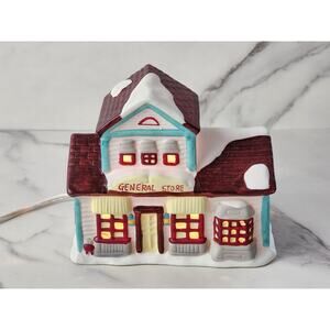 Watkins Christmas Village General Store Lighted House 5 3/4" Ceramic 1992 Vtg